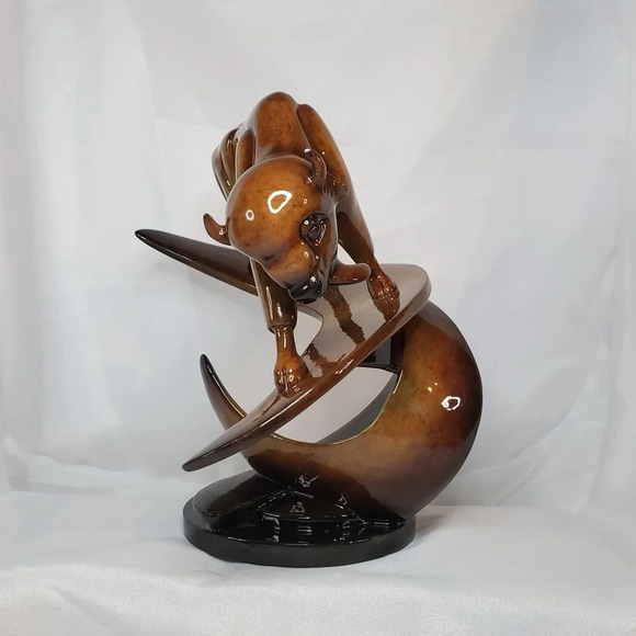 2005 Imago Buffalo Run Gold Ceramic Sculpture signed Stephen Herrero *READ* - Picture 7 of 16